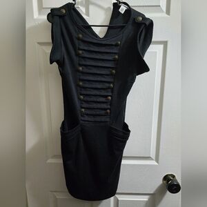 Derek Heart L Military Button Front Dress
